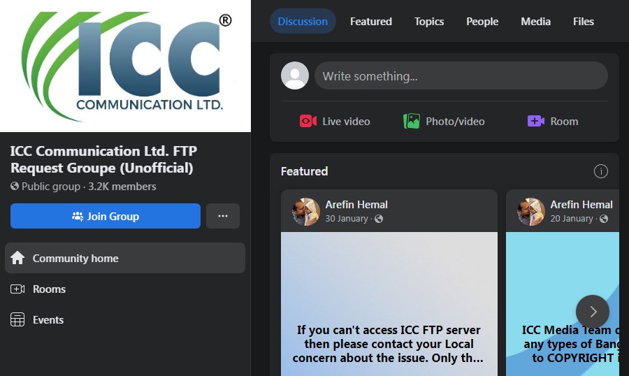 icc ftp server fb group