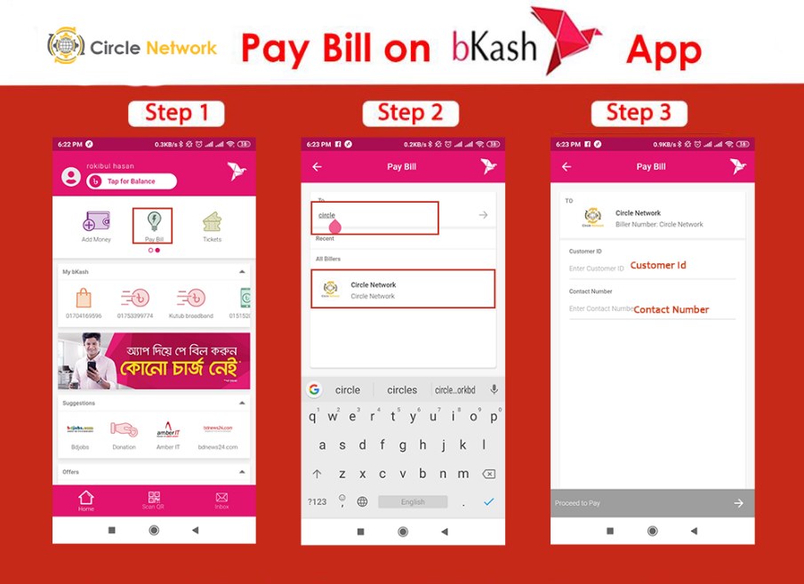 Circle internet payment process on bKash
